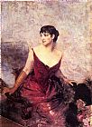 Countess Paintings - Countess de Rasty Seated in an Armchair by Giovanni Boldini